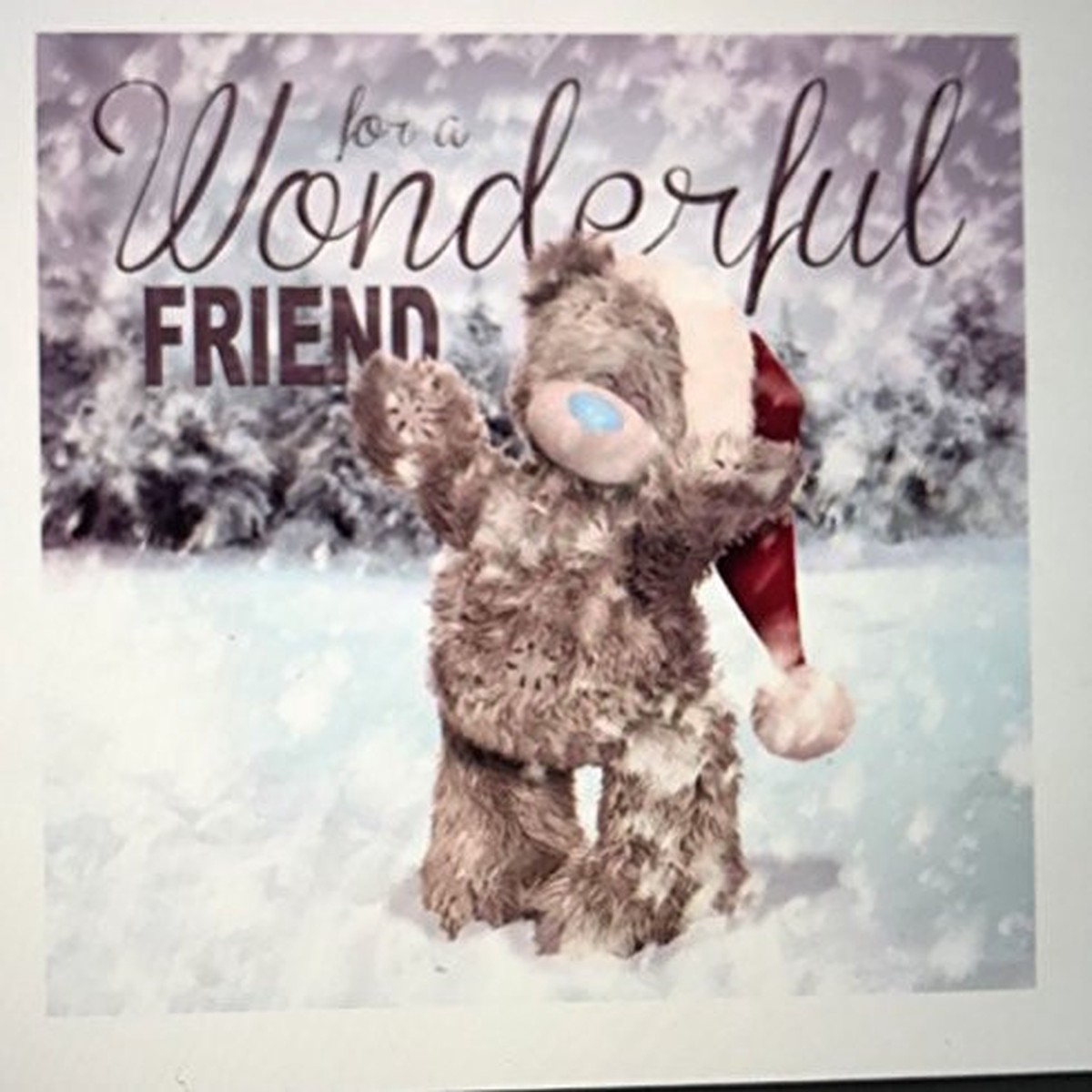 3D Holographic Friend Me to You Bear Christmas Card