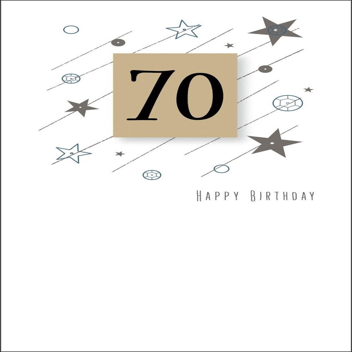 Age 70 Glitter Diamante and Sequins 70th Birthday Greeting Card