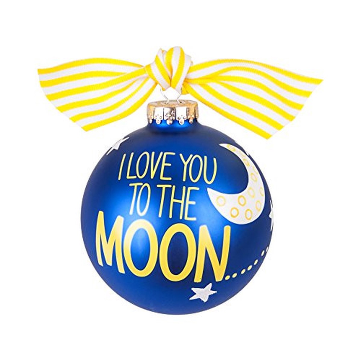 “I Love You to the Moon” large 10cm Decoration Bauble Navy blue with sky design – Christmas gift