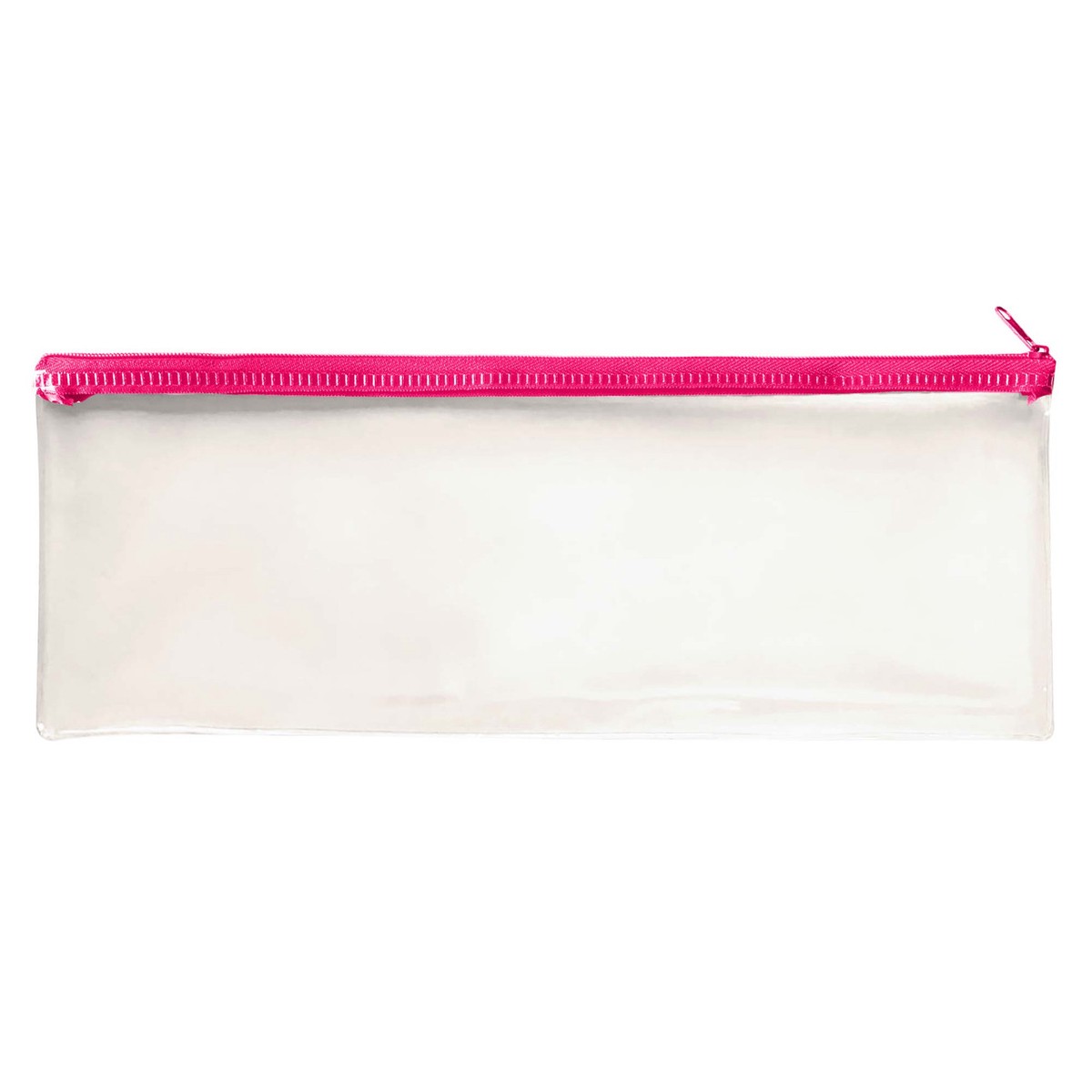 Janrax 13x5" Pink Zip Clear Exam Pencil Case