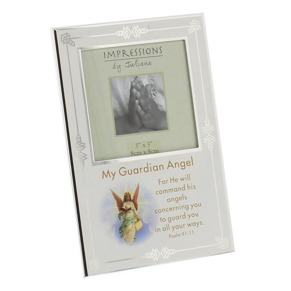 Juliana Silverplated Guardian Angel Photo Frame 3" x 3"