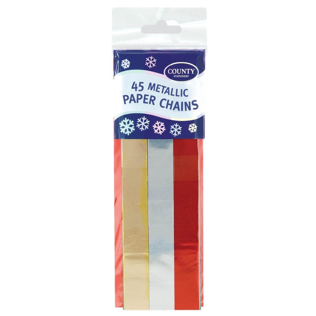 Pack of 45 Christmas Metallic Paper Chains Decoration