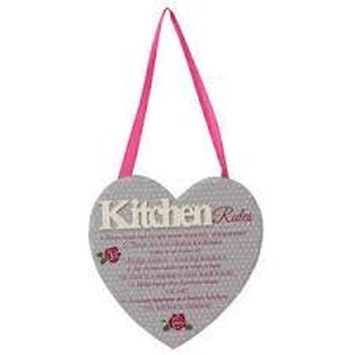Juliana Home Living Hanging MDF Heart Plaque - Kitchen Rules