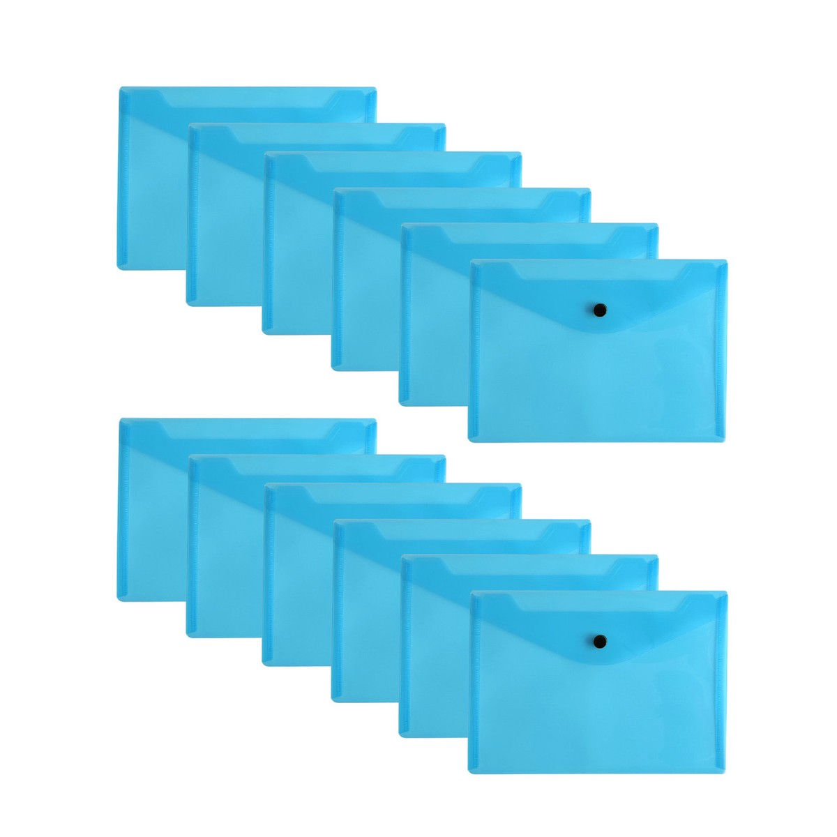 Pack of 12 A5 Blue Document Wallets by Janrax