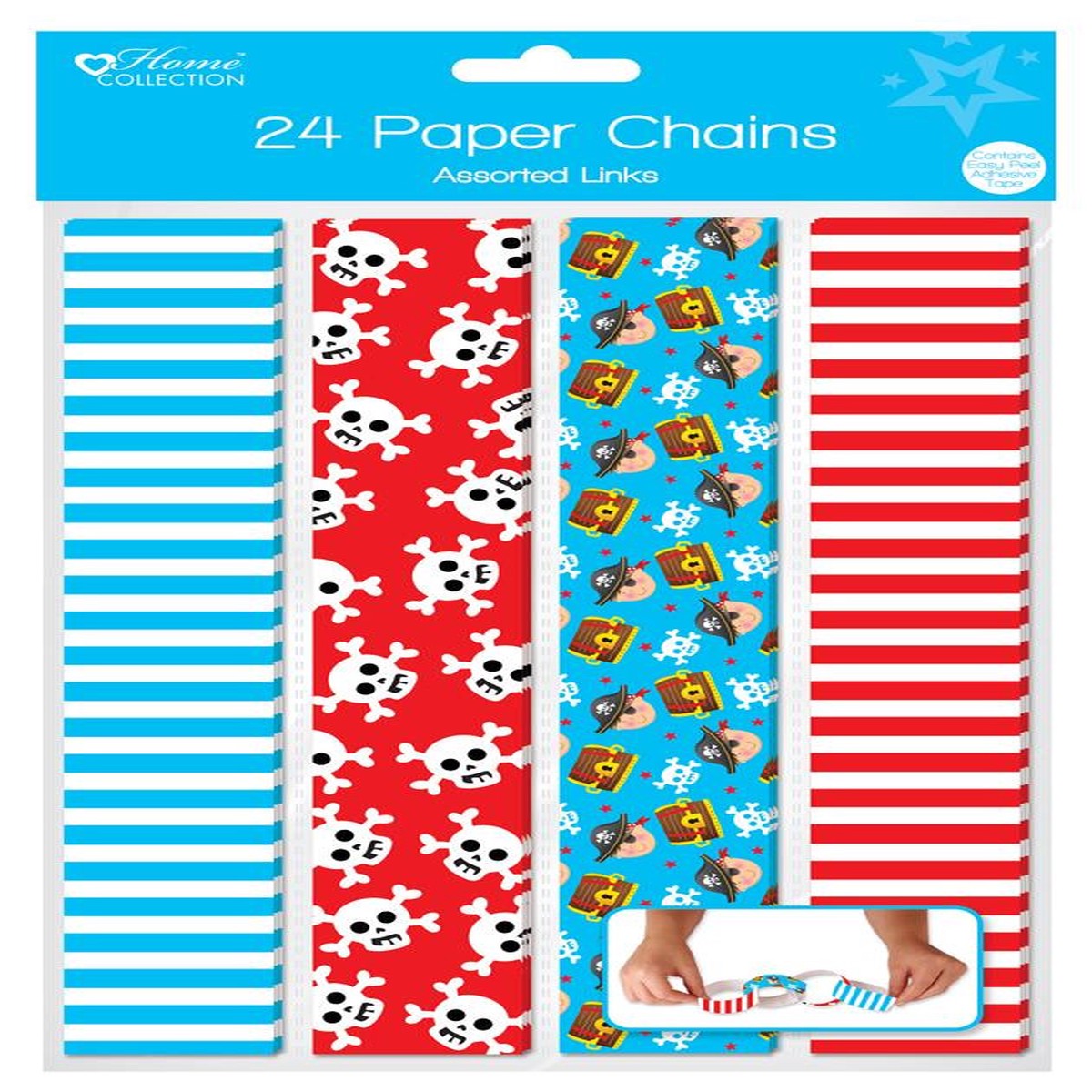 Pack of 24 Pirates Design Paper Chains - Assorted Links