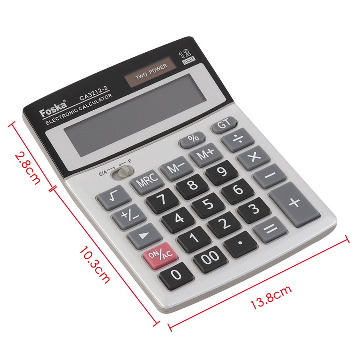 12 Digit Large Display Calculator – Two Way Power