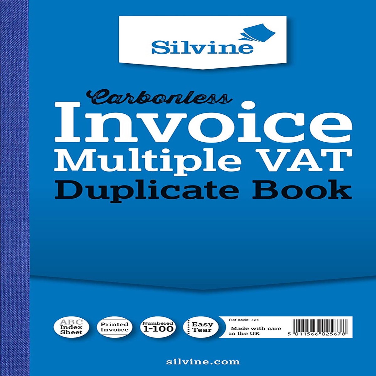 Carbonless Duplicate Multiple VAT Invoice Book 8.25″x5″ (210 x 127mm)