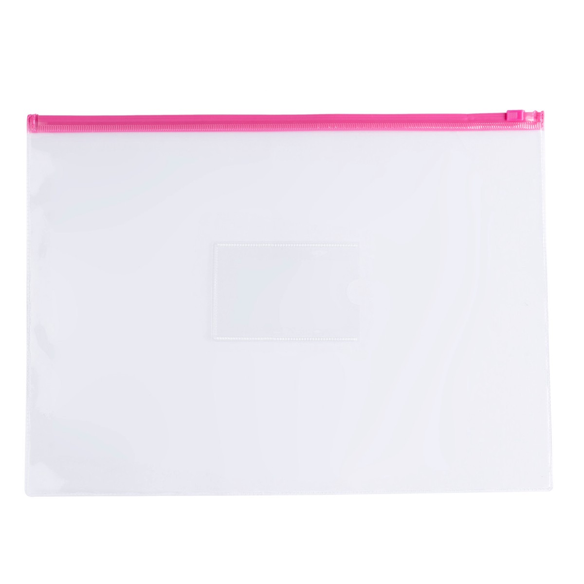 Pack of 12 A4 Clear Zippy Bags with Pink Zip