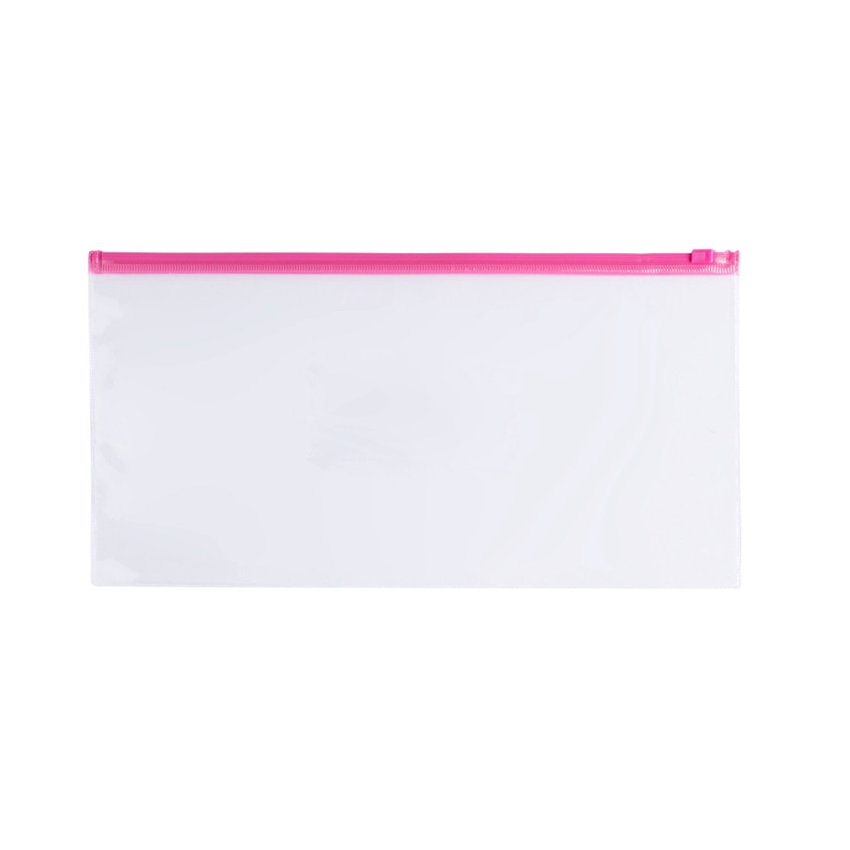 Pack of 12 DL Clear Zippy Bags with Pink Zip