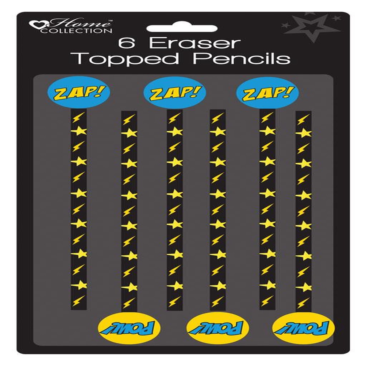 Pack of 6 Superhero Eraser Topped Pencils
