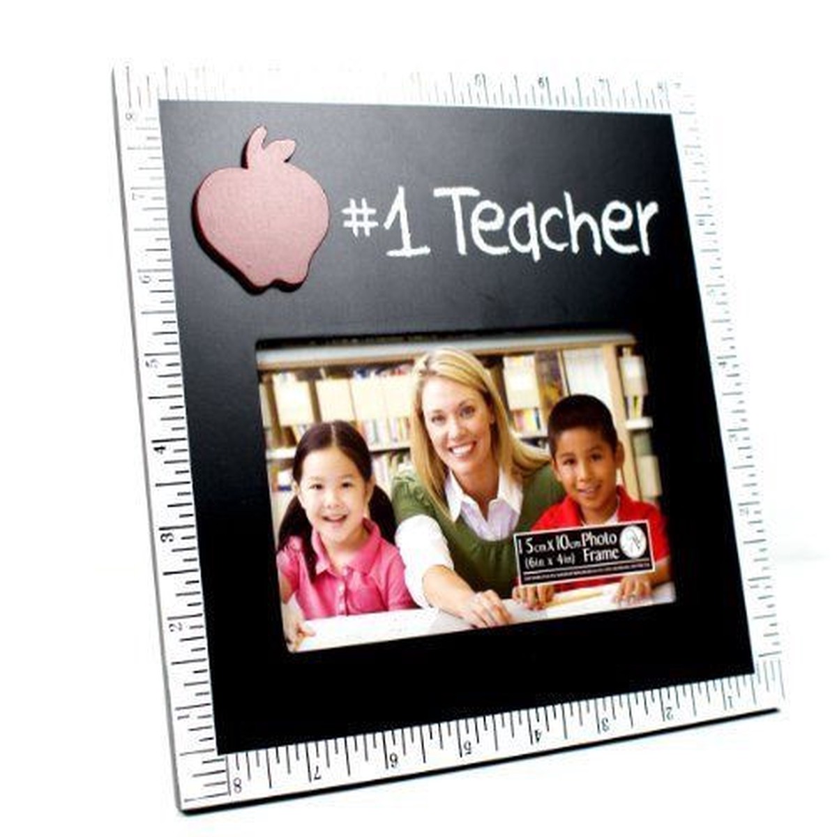 Teacher Gift No. 1 Blackboard Teacher Frame with 3D Apple Icon