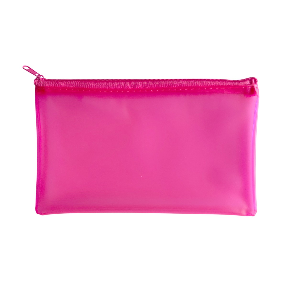 8x5" Frosted Pink Pencil Case - See Through Exam Clear Translucent