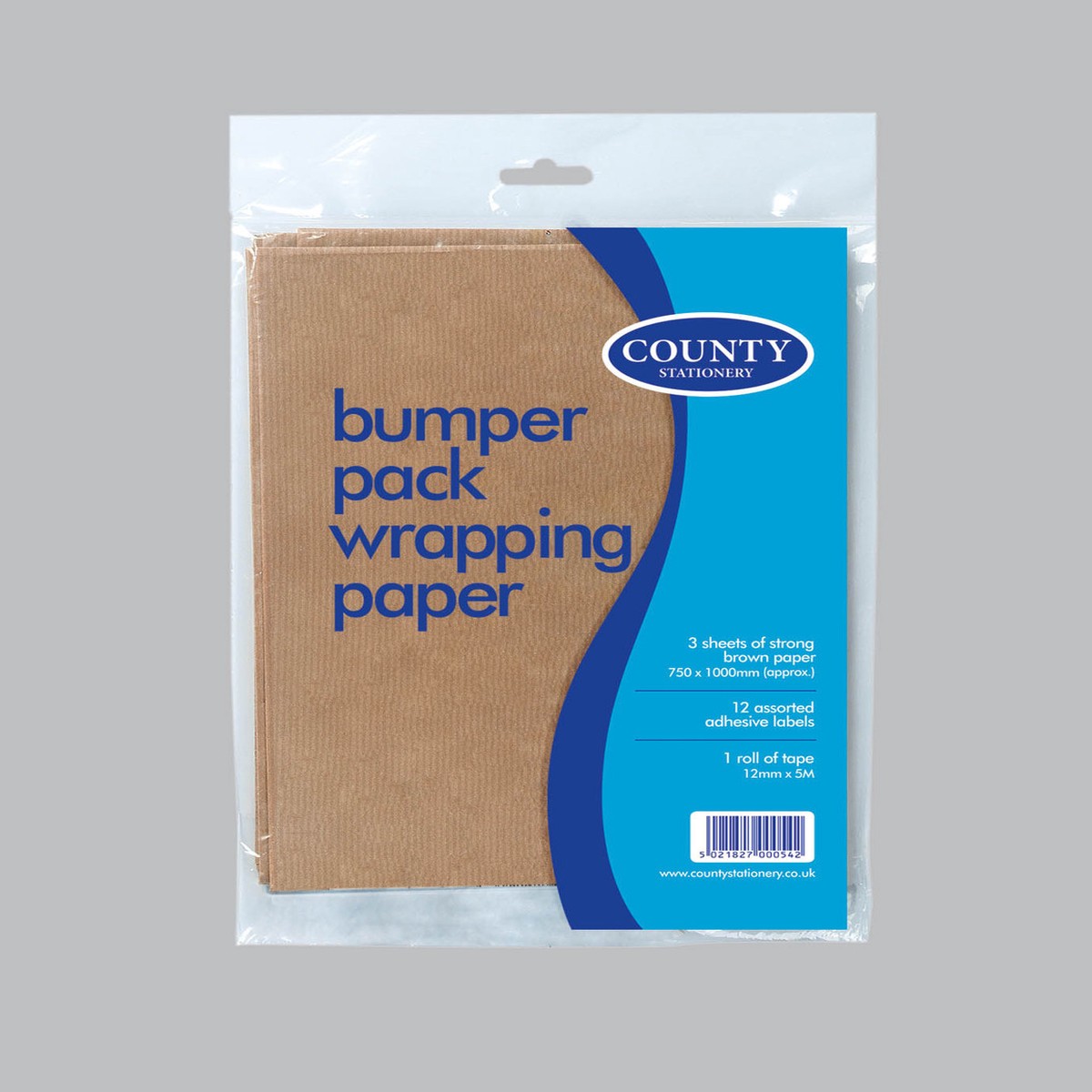 Brown Wrap 3 Sheets, Labels & Tape