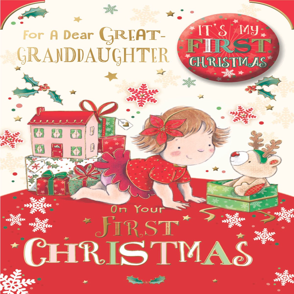 For a Dear Great Granddaughter First Christmas Card