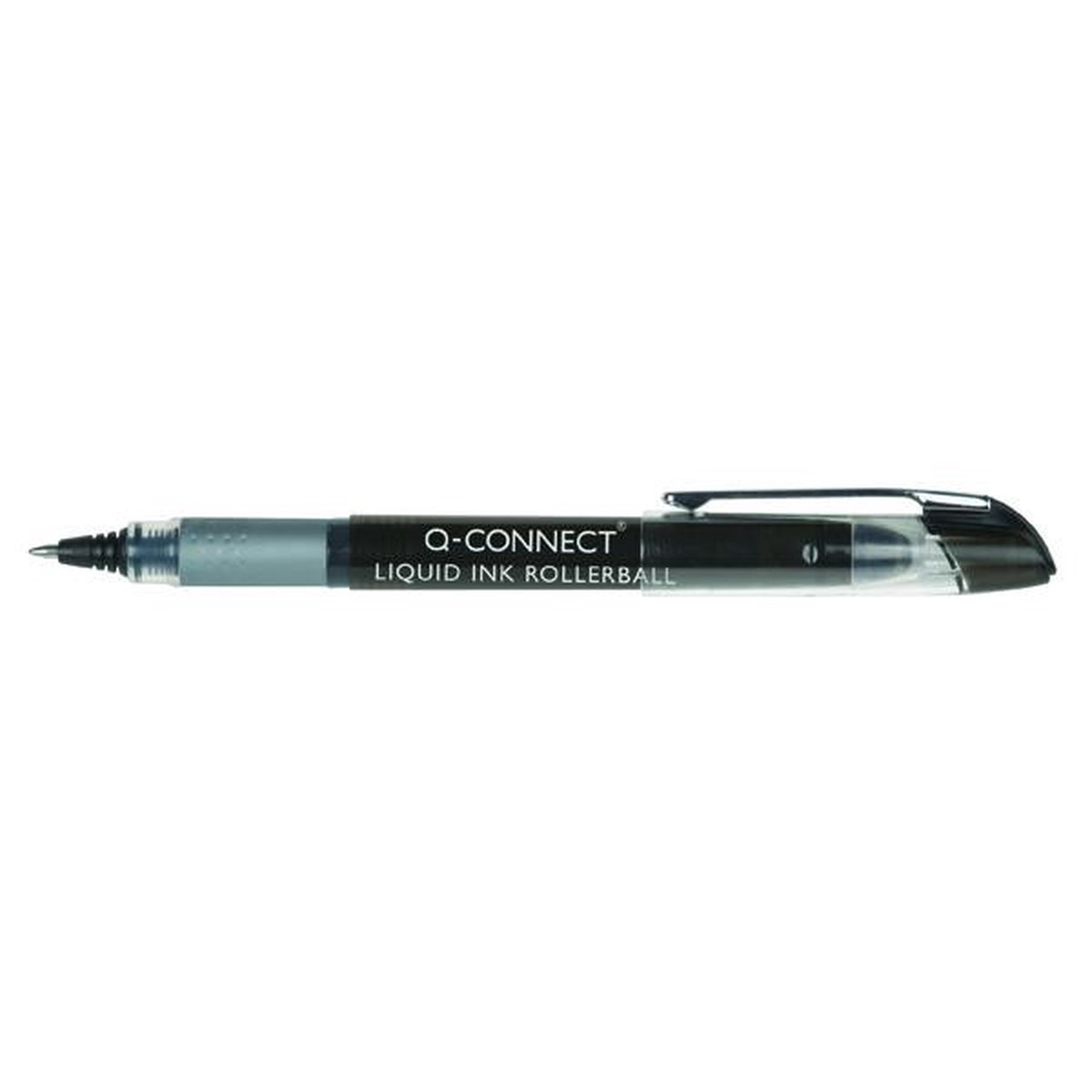 Pack of 10 Liquid Ink Rollerball Fine Black Pens