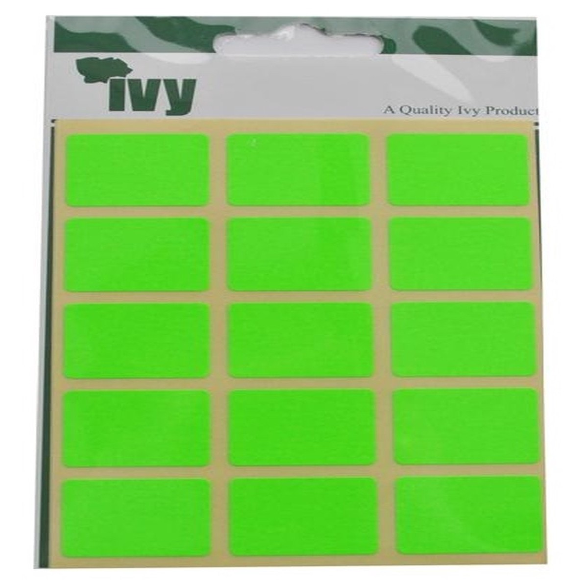 Pack of 60 Green Fluorescent 19x25mm Rectangular Labels