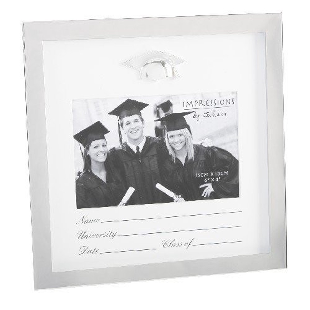 Shiny Silverplated Graduation Frame with mount 6″ x 4″