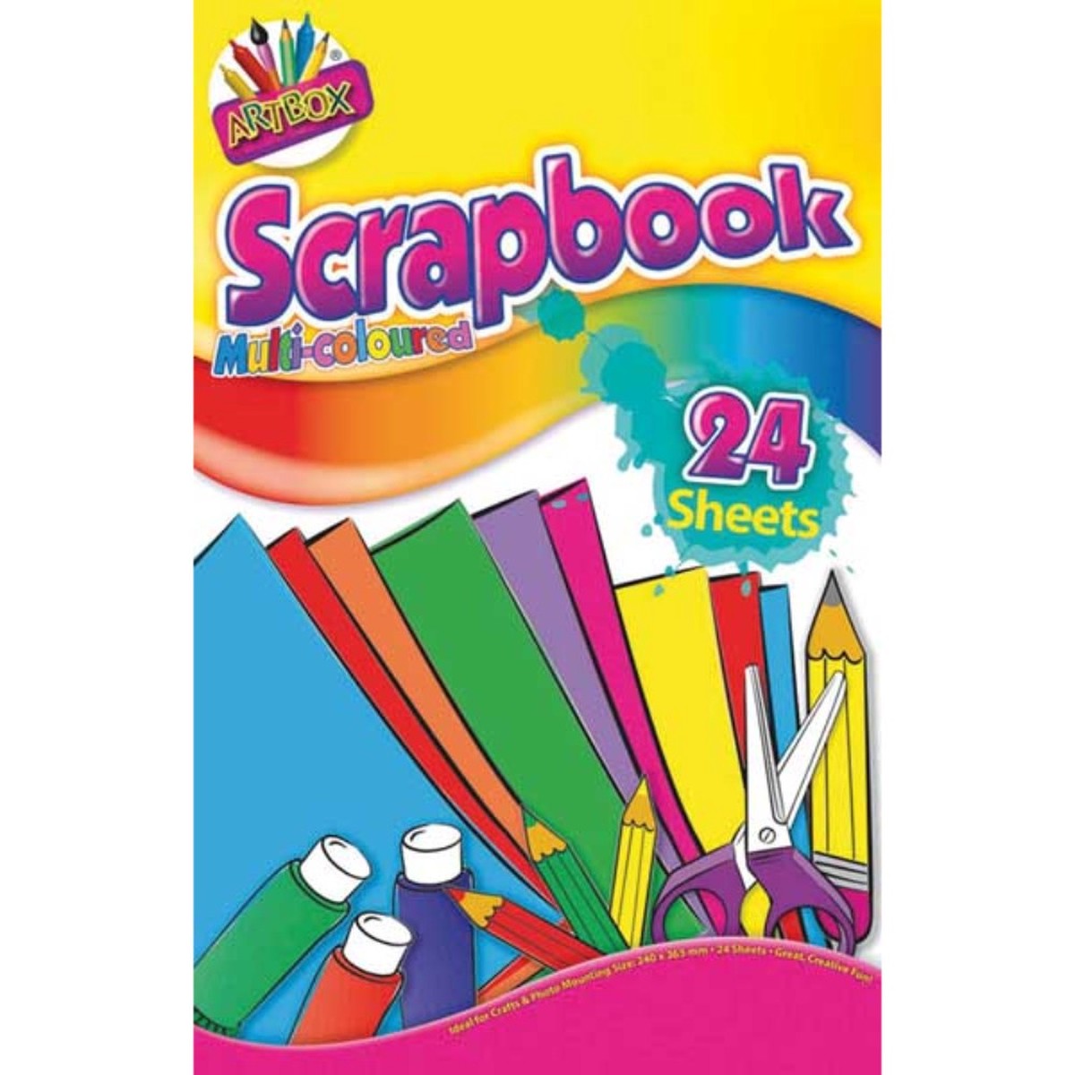 24 Sheets (48 Pages) Multi Colour Scrap Book