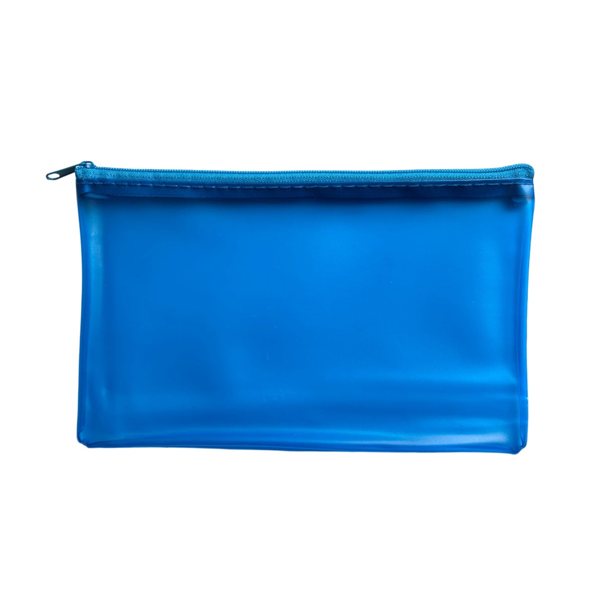 8x5" Frosted Blue Pencil Case - See Through Exam Clear Translucent