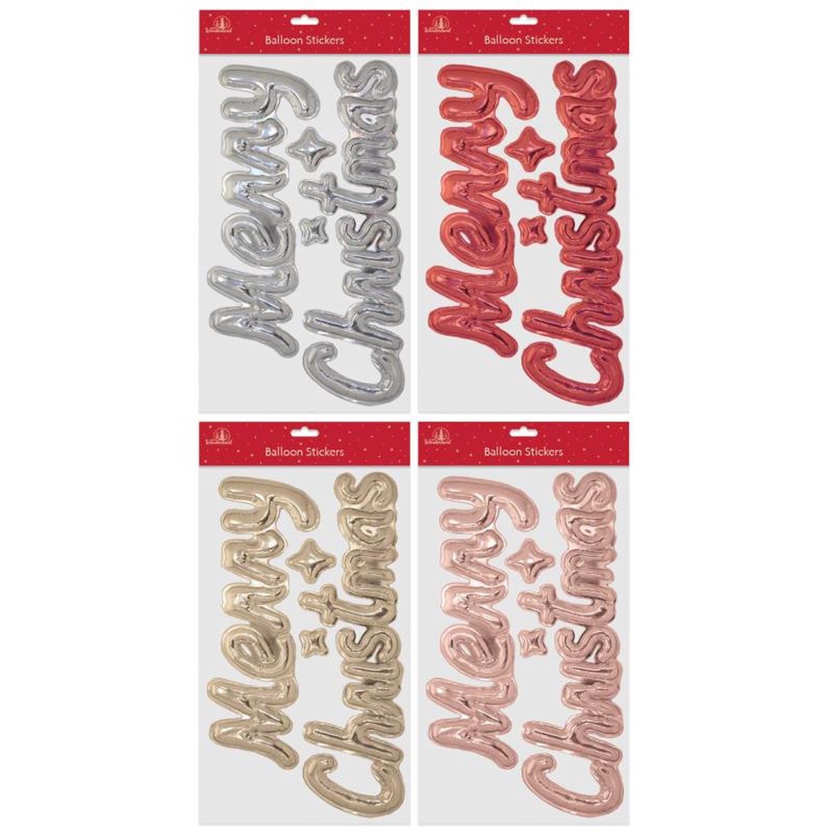 Balloon Style Christmas Stickers – “Merry Christmas”