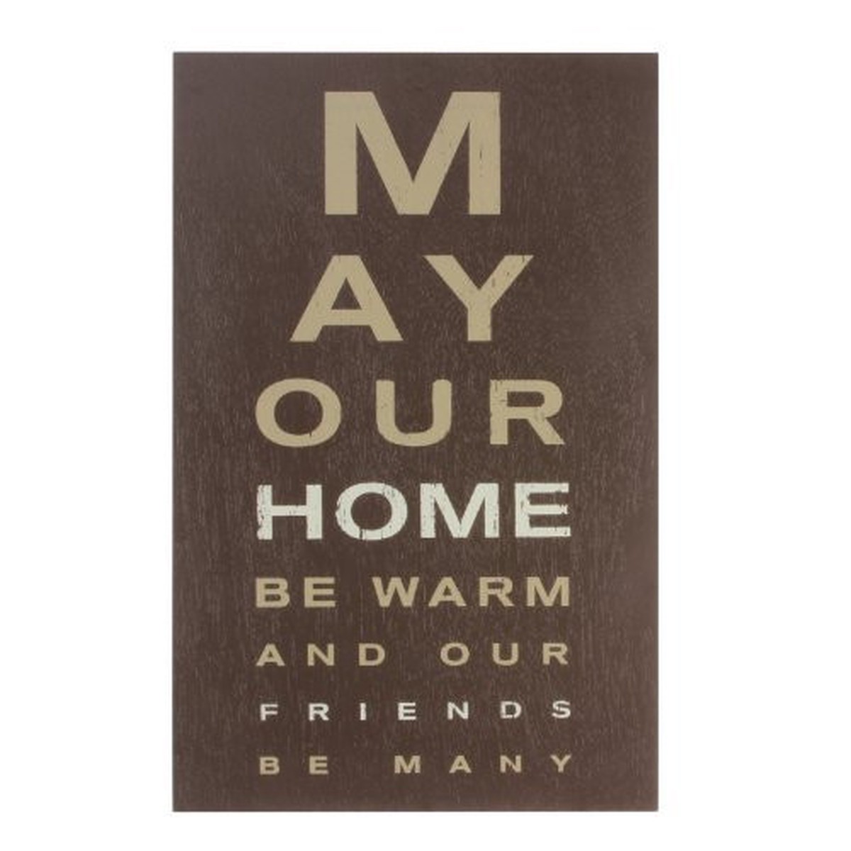 New View Eye Chart Plaque – May Your Home be warm & Friends