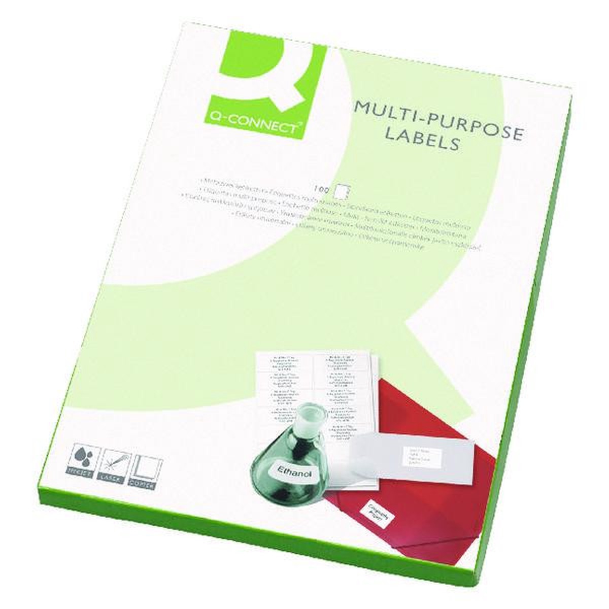 Pack of 100 White Multipurpose Labels 199.6x289mm 1 Per Sheet