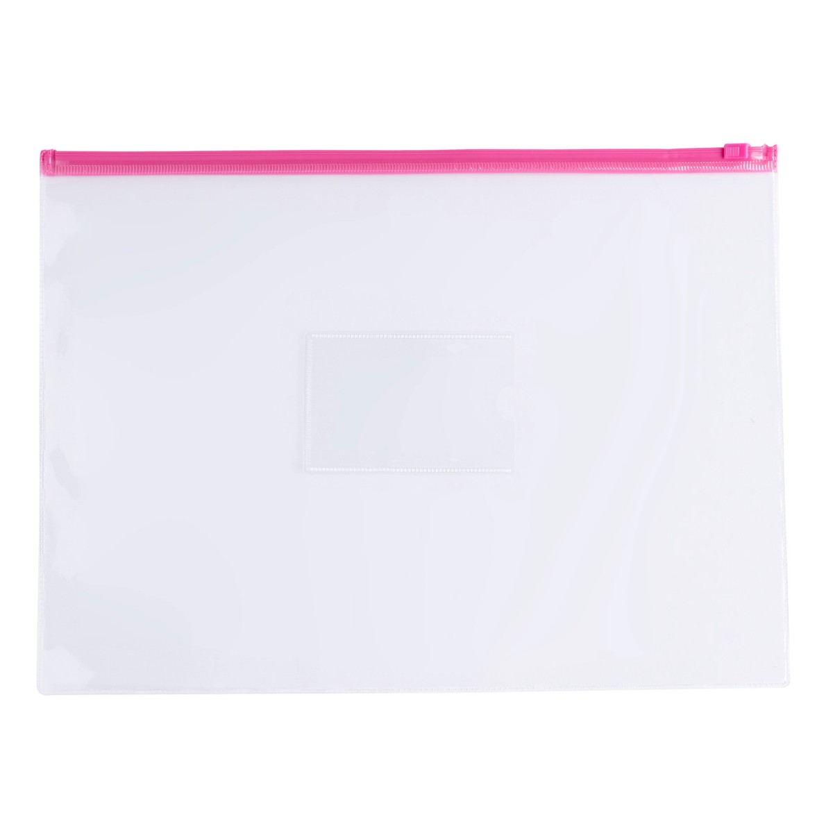 Pack of 12 A3 Clear Zippy Bags with Pink Zip