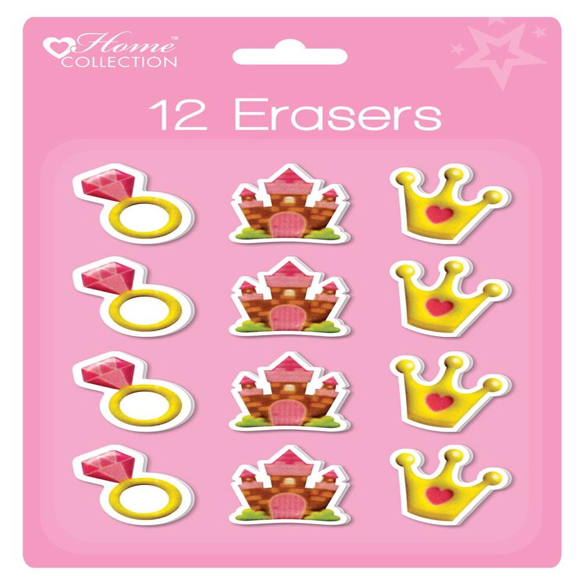 Pack of 12 Princess Erasers - 3 Assorted Designs