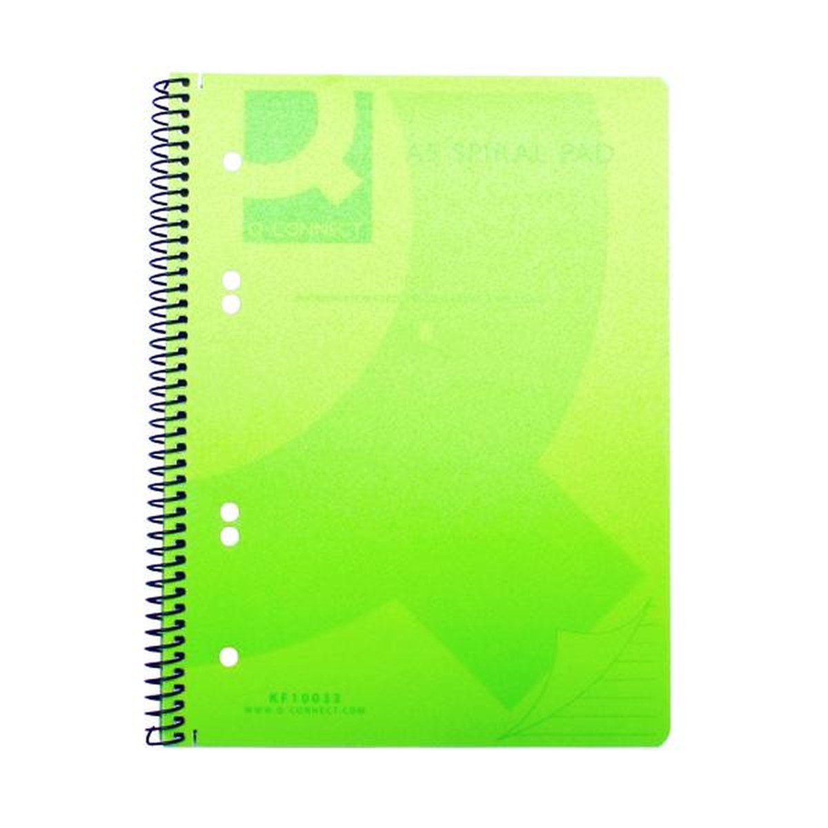 Pack of 5 160 Pages A5 Spiral Bound Polypropylene Green Notebooks