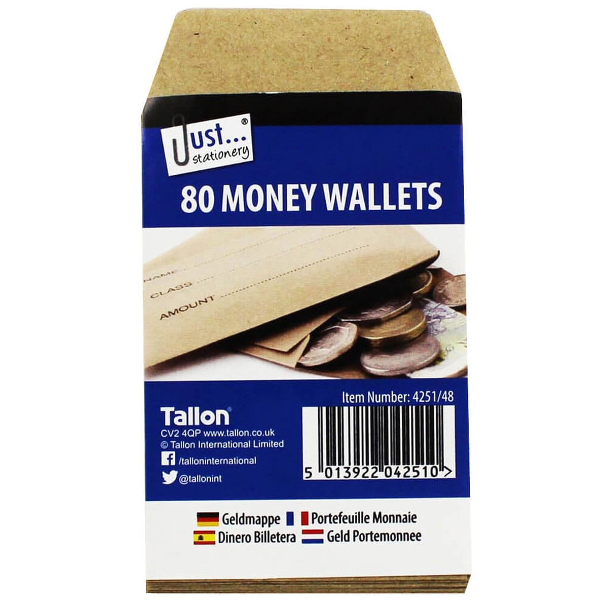 Pack of 80 School Dinner Money Wallets Envelope – 70x105mm