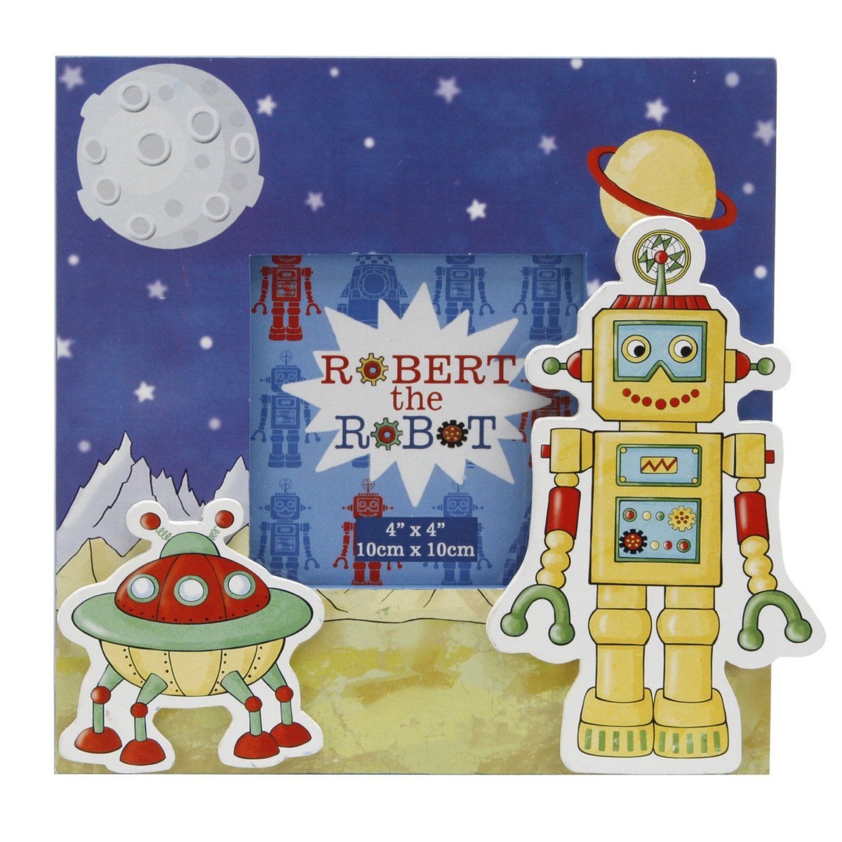 Robert the Robot MDF Photo Frame 4″ x 4″ with 3D Icons