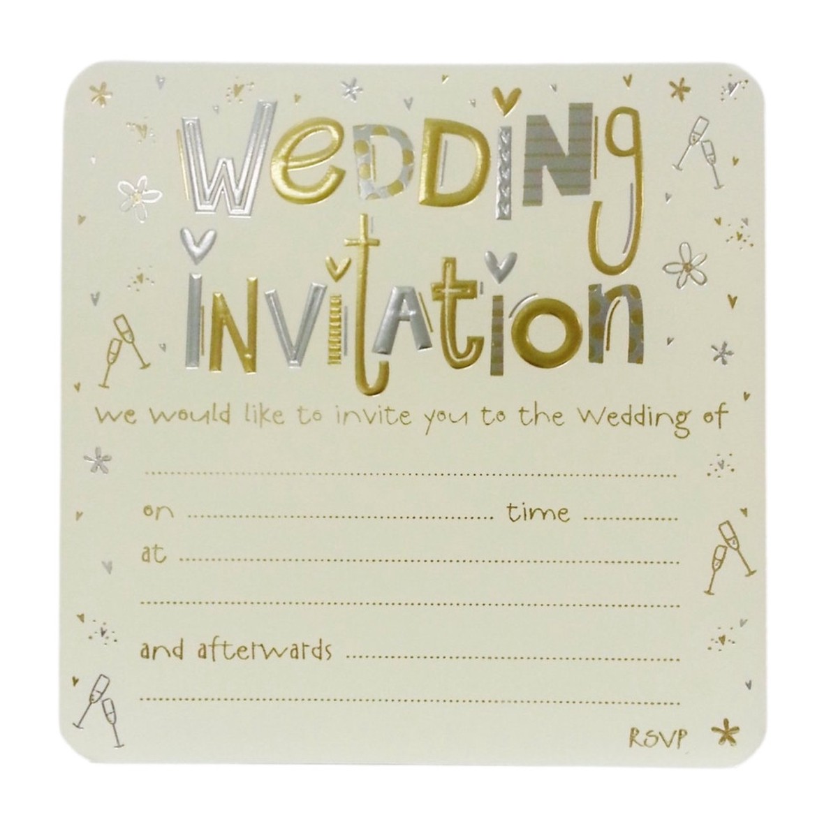 Pack of 10 Luxury Evening Invitation Card Sheets with Envelopes