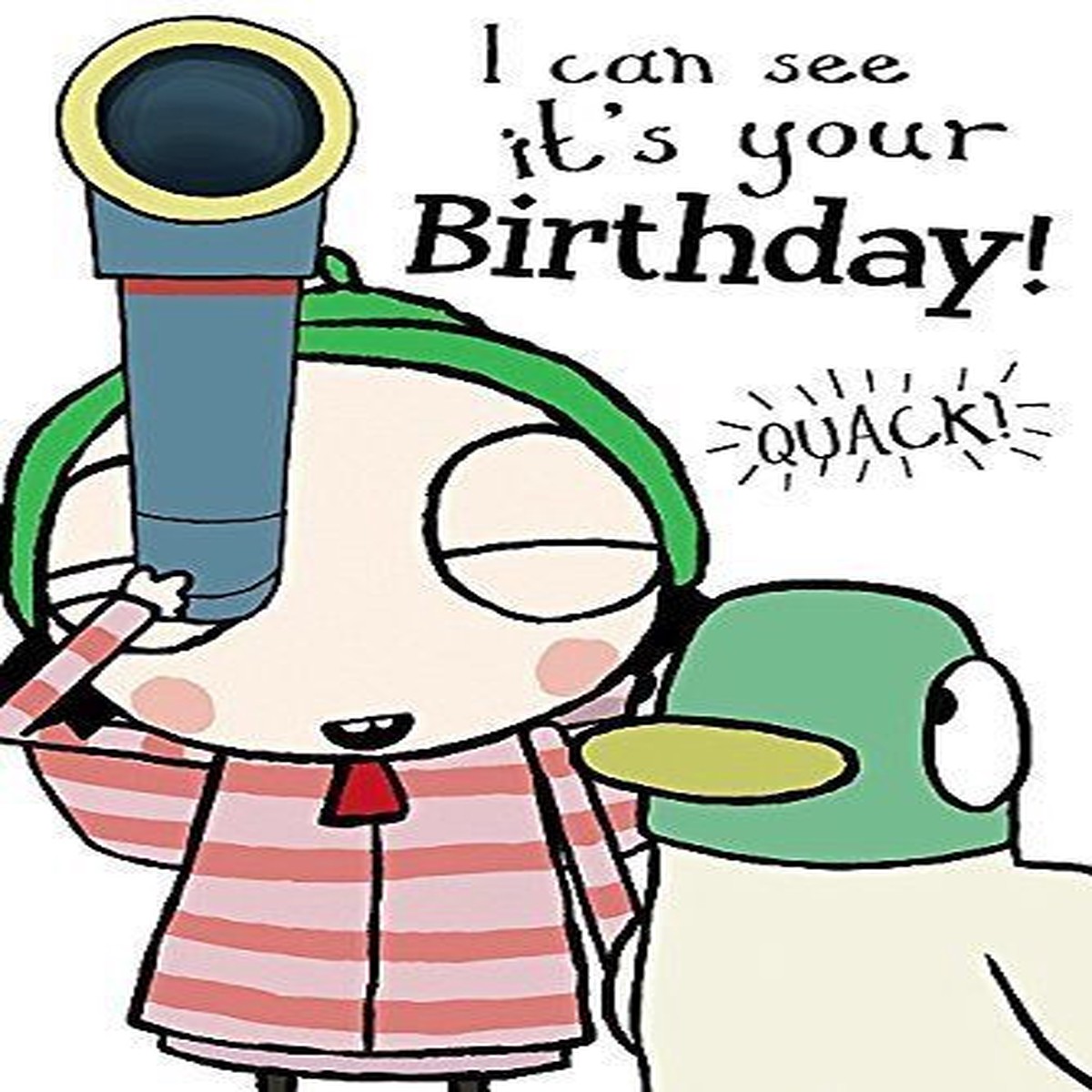 Sarah & Duck Colour-Me-In Greetings Card – Happy Birthday – With Periscope