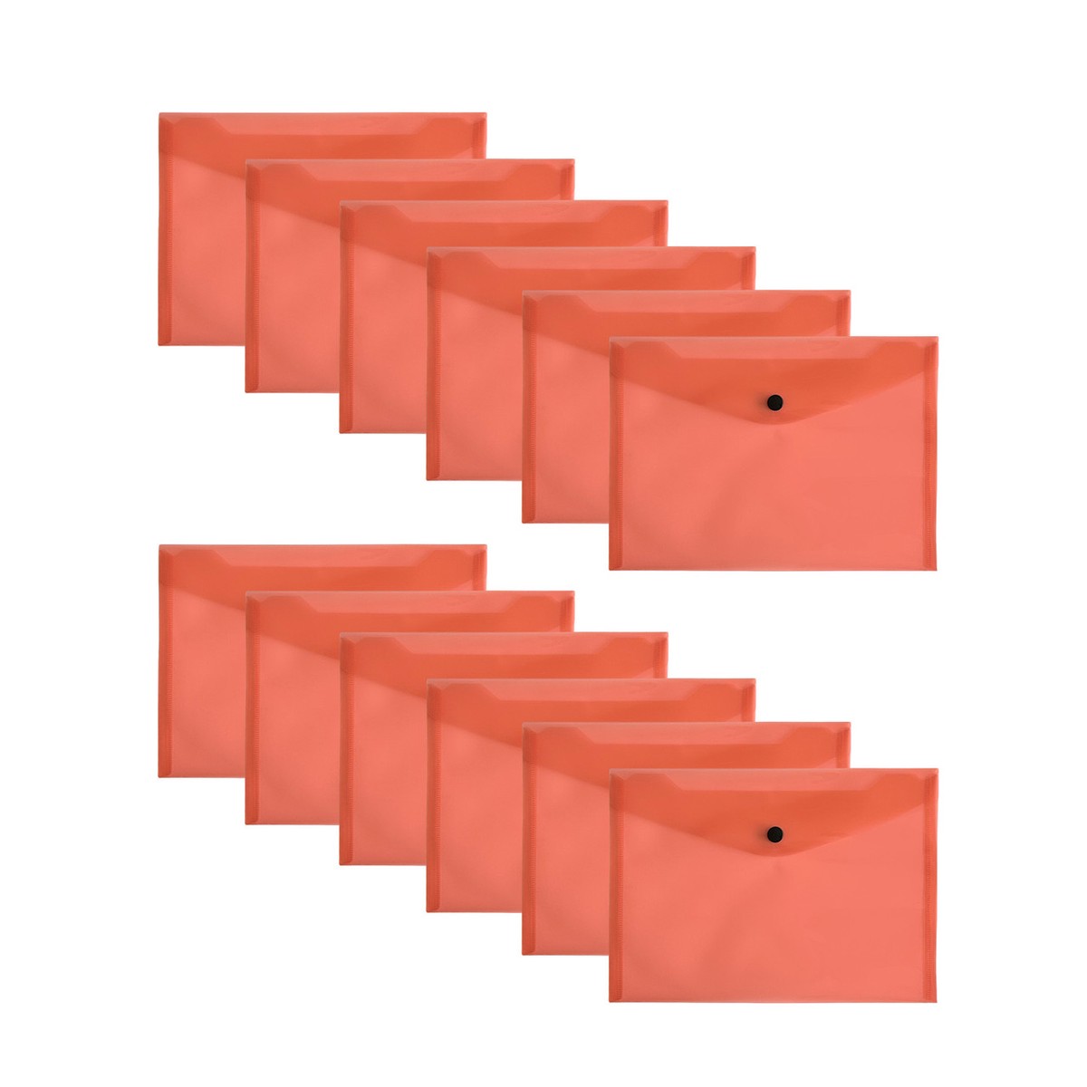Pack of 12 A5 Red Document Wallets by Janrax
