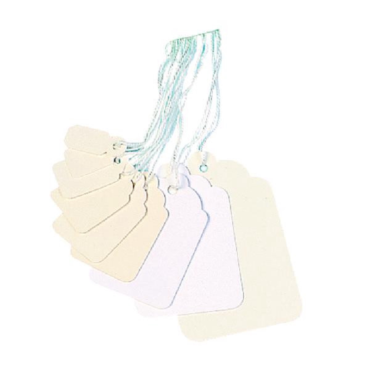 Strung Ticket 21x13mm White (Pack of 1000) KF01615