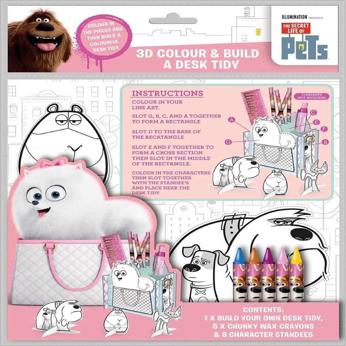 The Secret Life Of Pets 3D Colour & Build A Desk Tidy