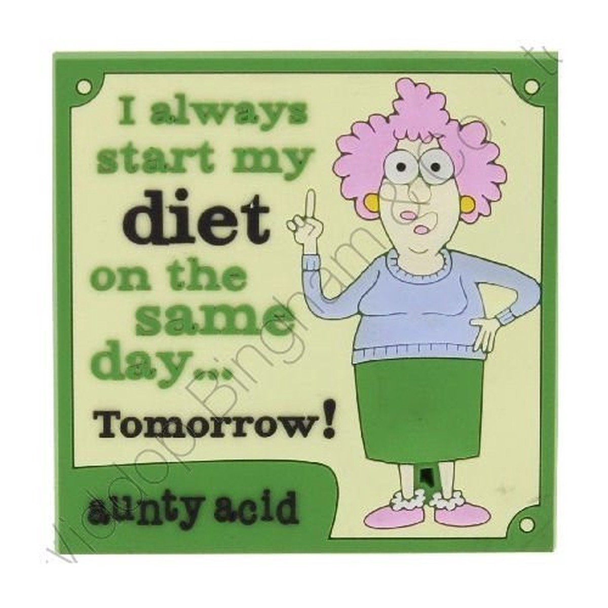 Aunty Acid Rubber Fridge Magnet ! Always Start My Diet