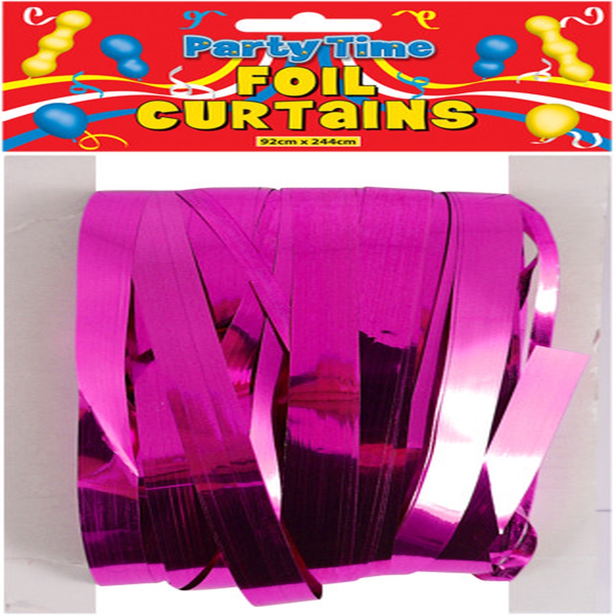 CURTAIN DOOR FOIL H/PINK 1.2CM CUT 92 X 244CM