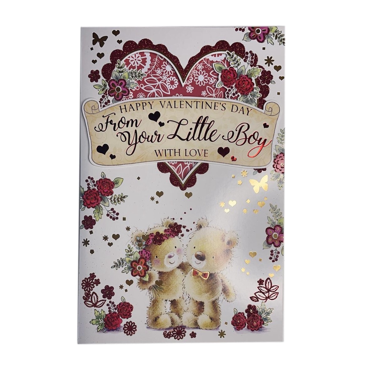 Happy Valentine’s Day From Your Little Boy Couple Teddy Design Card