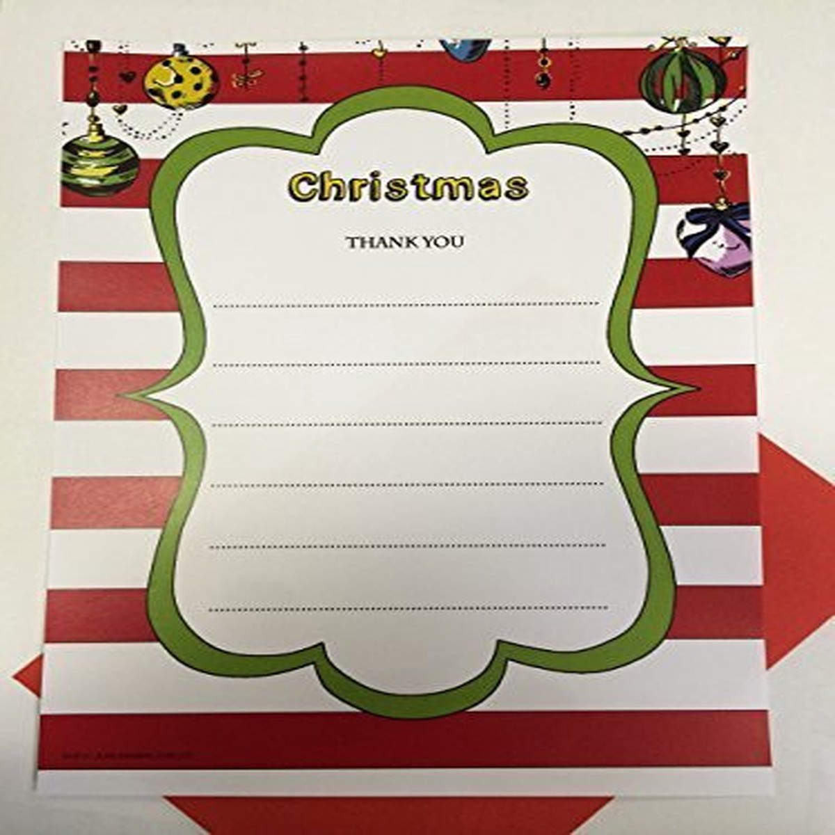 Pack of 20 Christmas Bells Thank You Sheets with Envelopes