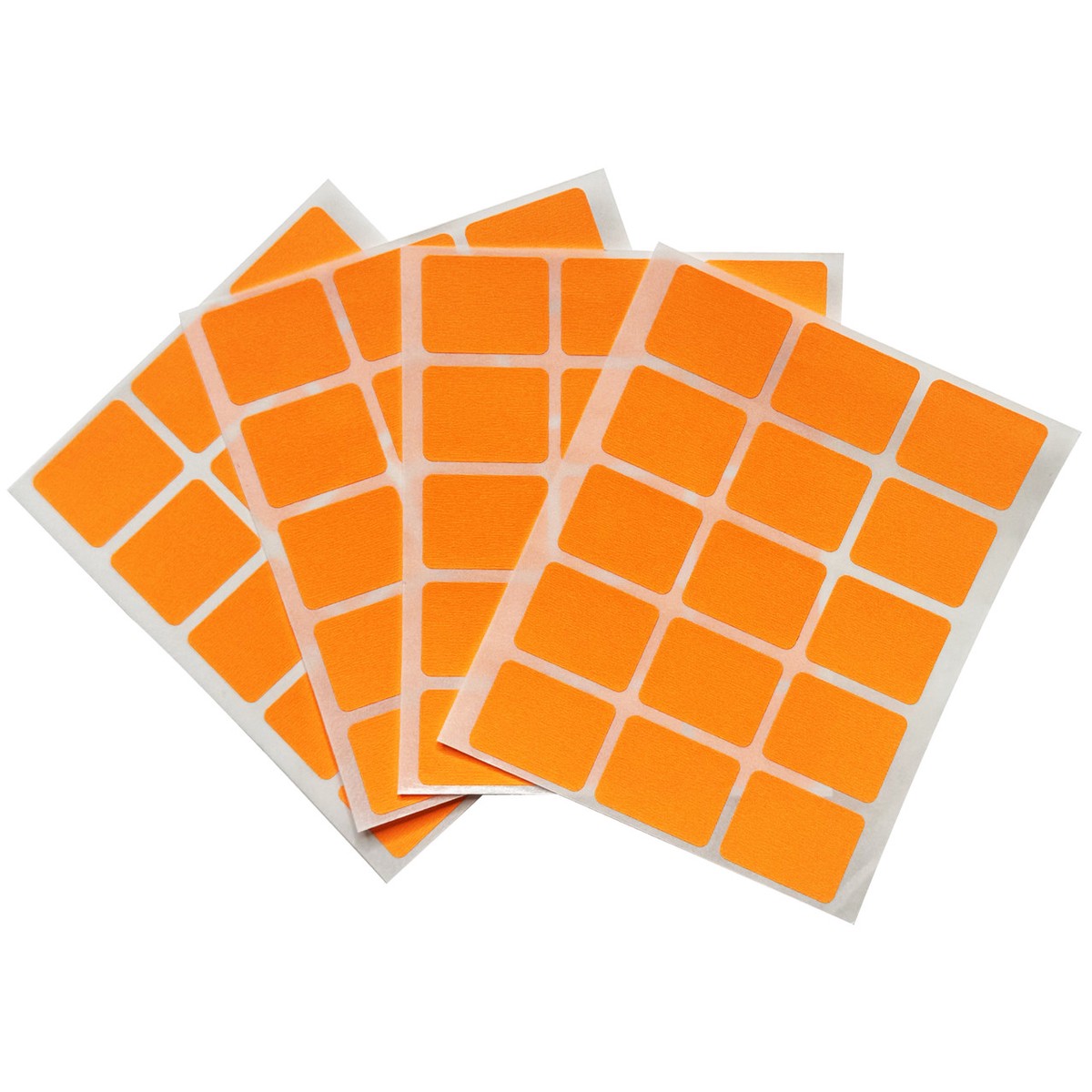 Pack of 60 Fluorescent Orange 19x25mm Rectangular Labels – Adhesive Stickers