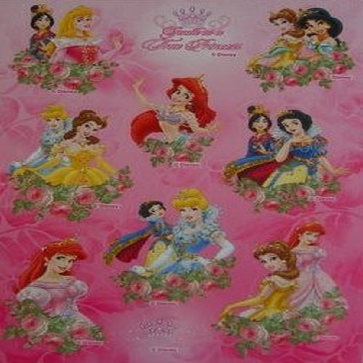 Sheet of 10 Disney Princess Character Stickers