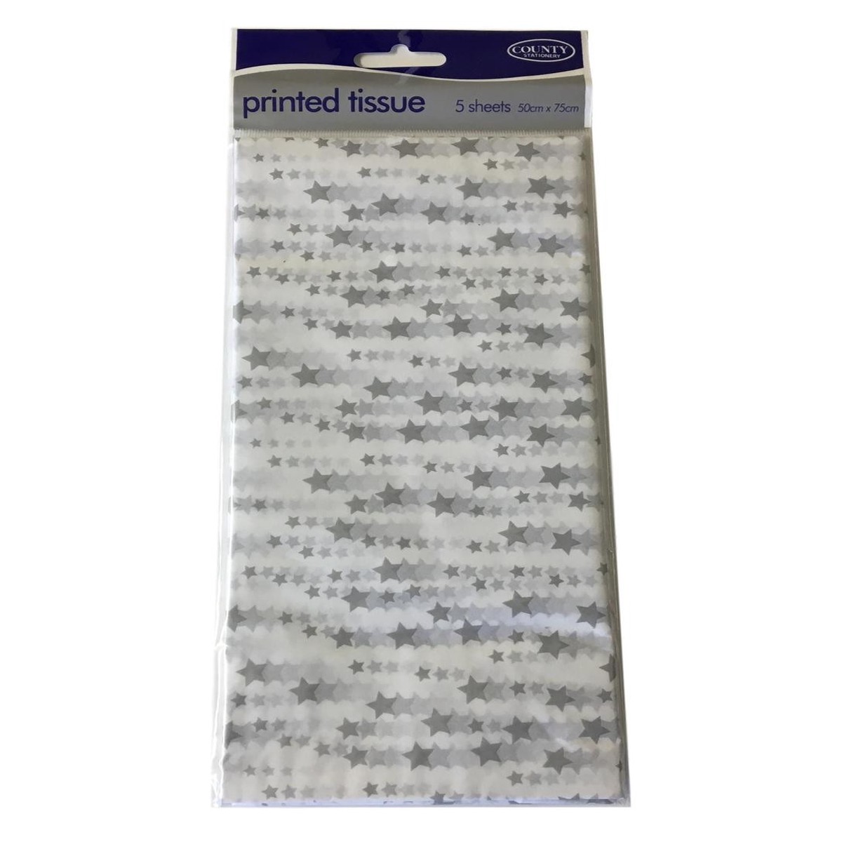 Silver Stars Tissue Paper 5 Sheets