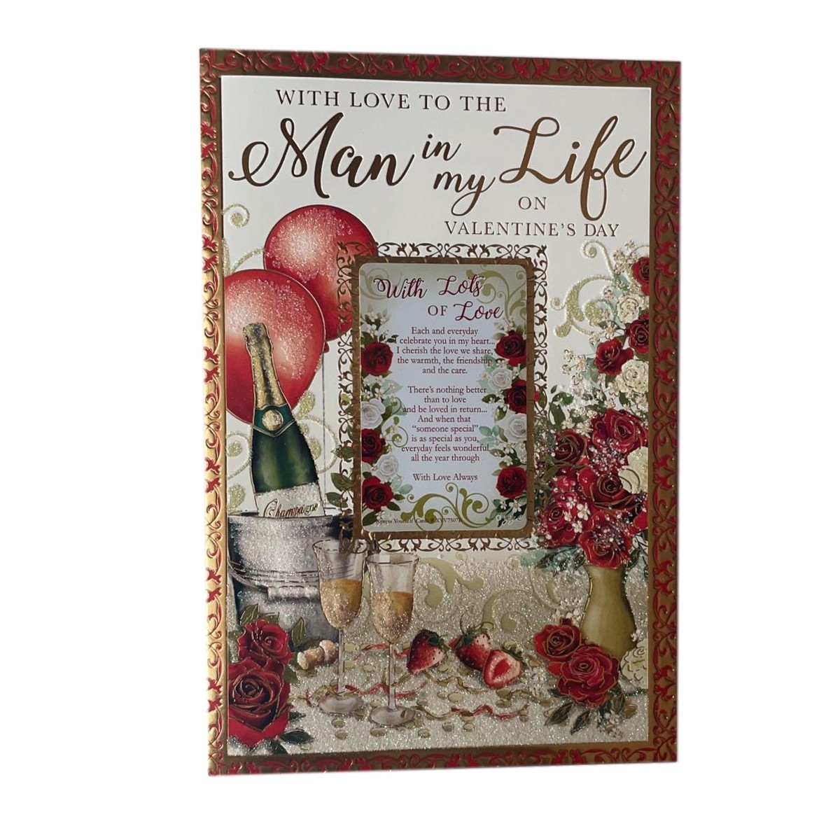 With Love To The Man In My Life Champagne Design Valentine’s Day Card