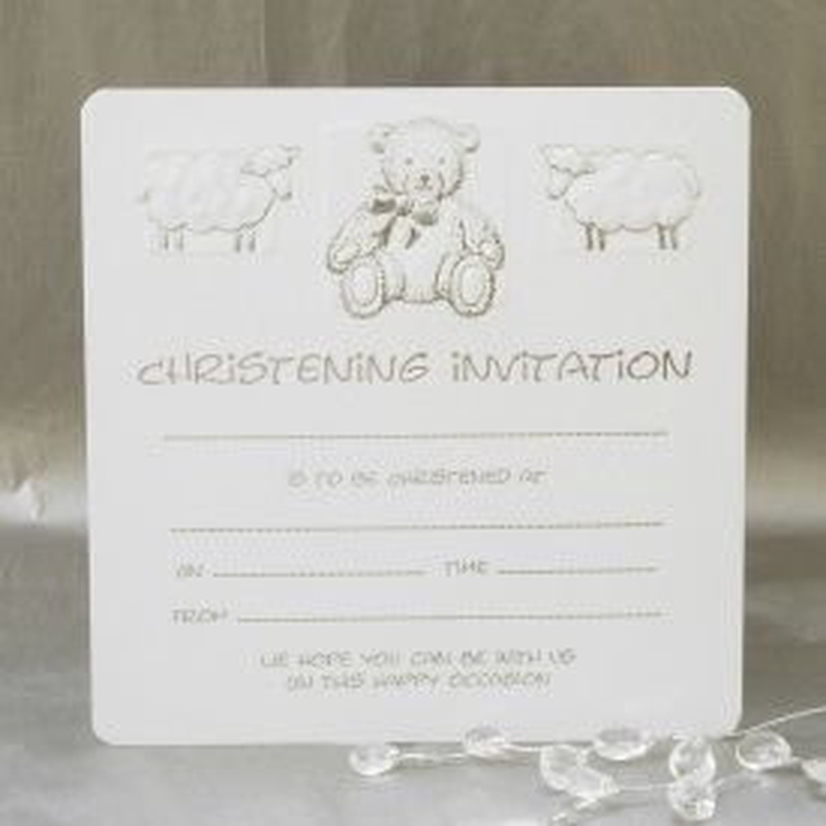 Pack of 10 Christening Invitation Cards with Envelopes