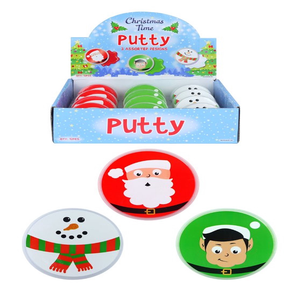 Pack of 12 Christmas Putty Tubs