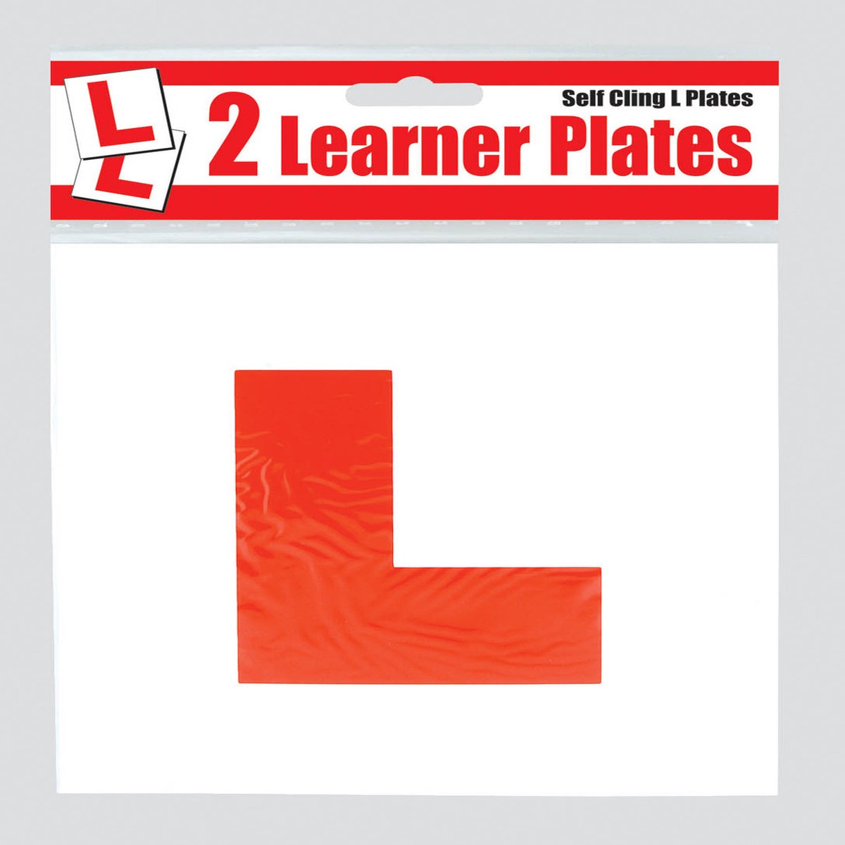 2 Self Cling Red L Learner Plates