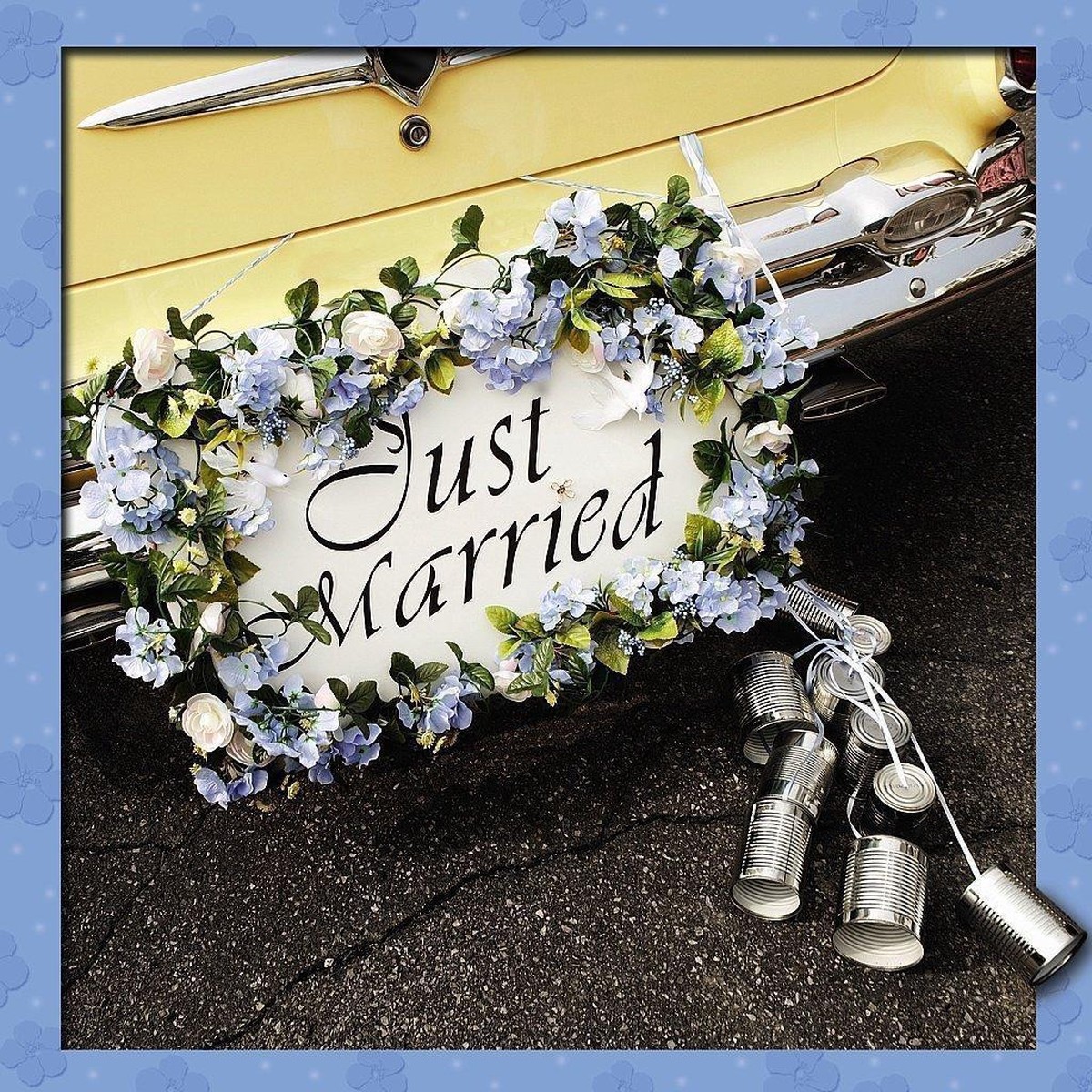 Just Married Up Close Amazing 3D Holographic Wedding Congratulation New Card