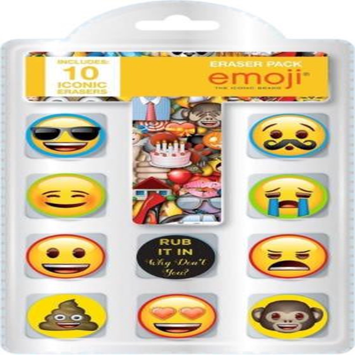 Pack of 10 Emoji Novelty Erasers