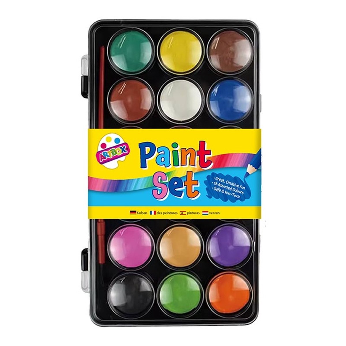 18 Colour Paint box with Paint brush